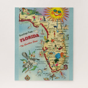 Florida Map 16x20 Jigzaag Puzzle Legpuzzel