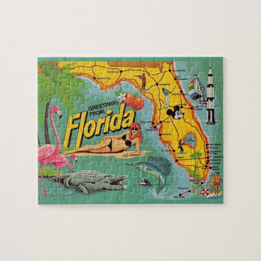 Florida Map 8x10 Jigzaag Puzzle Legpuzzel (Horizontaal)