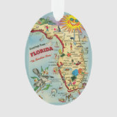 Florida Map Acrylic Ornament, ovaal Ornament (voorkant)