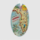 Florida Map Acrylic Ornament, ovaal Ornament (voorkant)