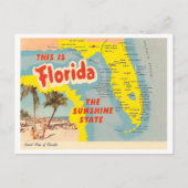  Florida Map Briefkaart (Voorkant)