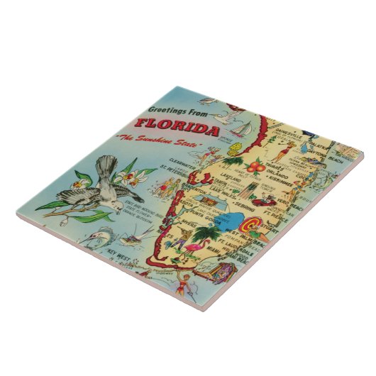 Florida Map Ceramic Tegel Tegeltje (Zijkant)