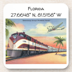 Florida Map Coordinates  Style Bier Onderzetter