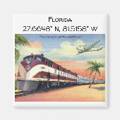 Florida Map Coordinates Style Magneet (Voorkant)