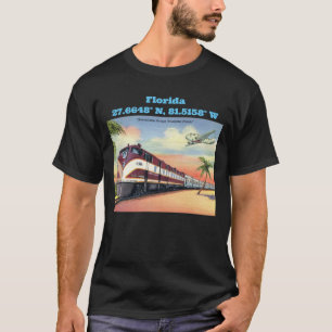 Florida Map Coordinates  Style T-shirt