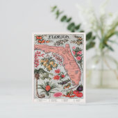  Florida Map, de Everglade State Travel Briefkaart (Staand voorkant)