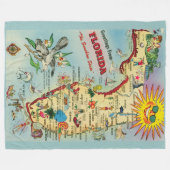 Florida Map Fleece Blanket Deken (Voorkant (Horizontaal))
