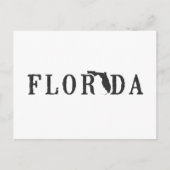 Florida Map geschreven staat Word Art Black Briefkaart (Voorkant)