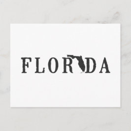 Florida Map geschreven staat Word Art Black Briefkaart