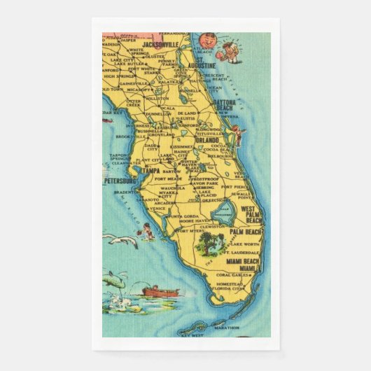 Florida Map Guest Towels Servet (Voorkant)