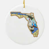 Florida Map Jacksonville Miami Tampa Key West Keramisch Ornament (Achterkant)
