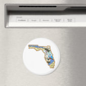 Florida Map Jacksonville Miami Tampa Key West Magneet (Insitu (Vaatwasser))
