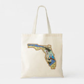 Florida Map Jacksonville Miami Tampa Key West Tote Bag (Achterkant)
