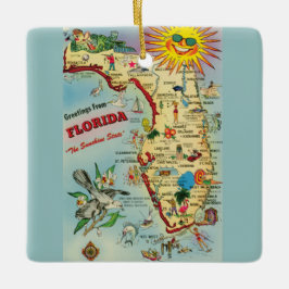 Florida Map Keramisch Ornament