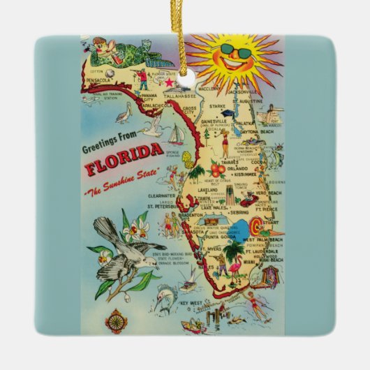 Florida Map Keramisch Ornament (Voorkant)