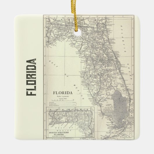  Florida Map Keramisch Ornament (Voorkant)