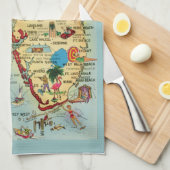 Florida Map Kitchen Towels Theedoek (Quarter Fold)