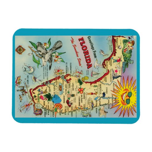Florida Map Magnet Magneet (Horizontaal)