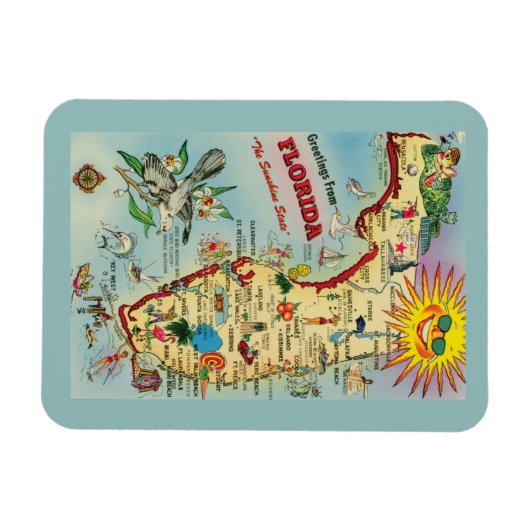Florida Map Magnet Magneet (Horizontaal)