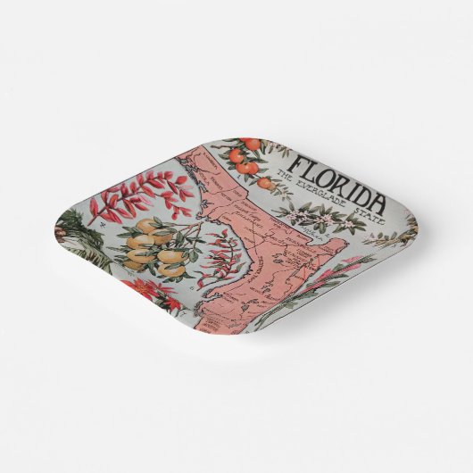  Florida Map Papieren Bordje (Gebogen)