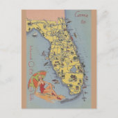Florida Map Post Card Briefkaart (Voorkant)