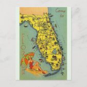  Florida Map Post Card Briefkaart (Voorkant)