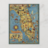  Florida Map Post Card Briefkaart (Voorkant)