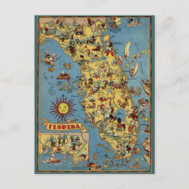  Florida Map Post Card Briefkaart