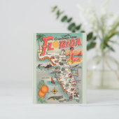 Florida Map Post Card Briefkaart (Staand voorkant)