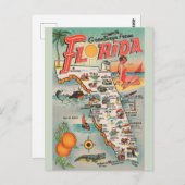 Florida Map Post Card Briefkaart (Voorkant / Achterkant)