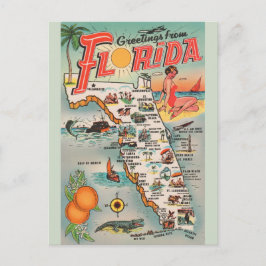  Florida Map Post Card Briefkaart