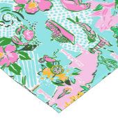 Florida Map Preppy Palm Beach Pattern Print Korte Tafelloper (Hoek)