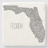 Florida Map Stenen Onderzetter (Voorkant)