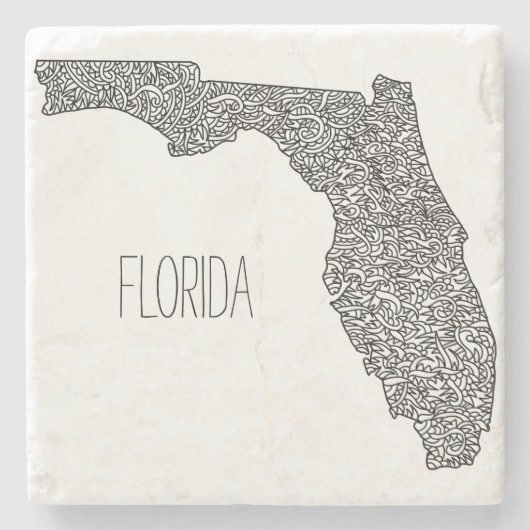 Florida Map Stenen Onderzetter (Voorkant)