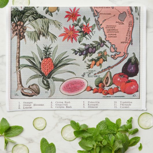  Florida Map Theedoek (Gevouwen)