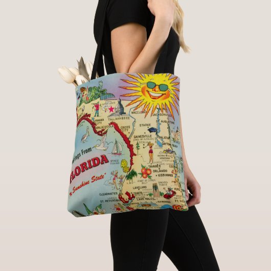 Florida Map Tote Bag (Dichtbij)