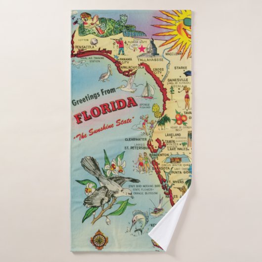 Florida Map Towel Badhanddoek (Badhanddoek)