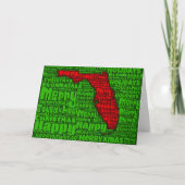 Florida Map Word-kerstkaartje Feestdagen Kaart (Voorkant)