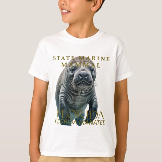 Florida Marine Mammal Florida Manatee Design T-shirt (Voorkant)