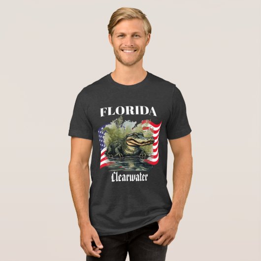 Florida Men's Bella+Canvas Dark Tri-Blend Shirt (Voorkant volledig)