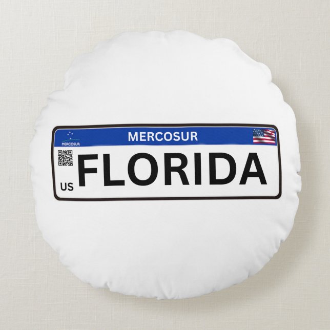 Florida Mercosur Rond Kussen (Voorkant)