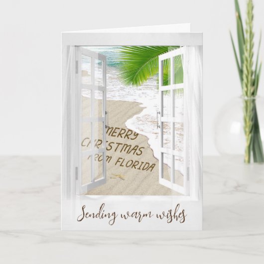 Florida Merry-kerstvenster Feestdagen Kaart (Voorkant)
