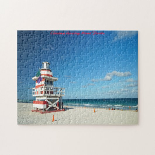 Florida Miami Beach. Kerstgroeten Legpuzzel (Horizontaal)