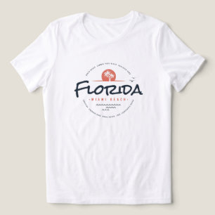 Florida Miami Beach Retro Zonsondergang Palm Tropi Tri-Blend Shirt