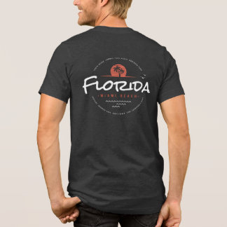 Florida Miami Beach Retro Zonsondergang Palm Tropi Tri-Blend Shirt