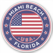 Florida, Miami Beach Sticker (Voorkant)