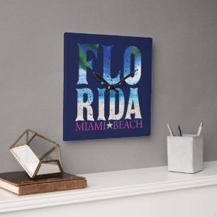 Florida, Miami Beach Vierkante Klok