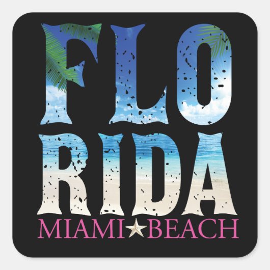 Florida, Miami Beach Vierkante Sticker (Voorkant)