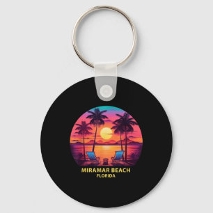 Florida Miramar strand shirt kleurrijke palmbomen Sleutelhanger