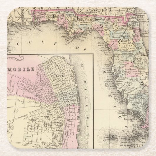 Florida, Mobile Kartonnen Onderzetters (Voorkant)